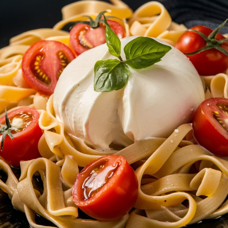 Italian dining setting showing how Italians eat burrata with tomatoes and basil