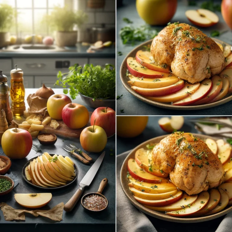 hese images showcase the final dish and the preparation process, emphasizing the delicious and healthy meal.